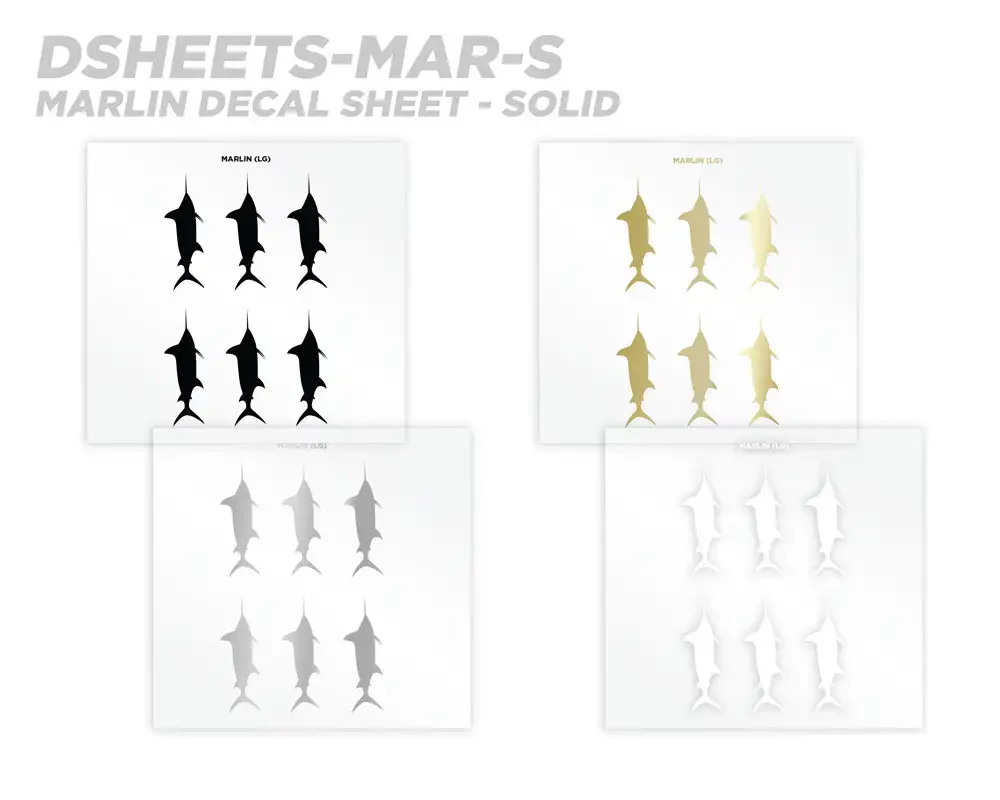 Mud Hole Marlin Silhouette Rod Decals - Peel & Stick - Image 4