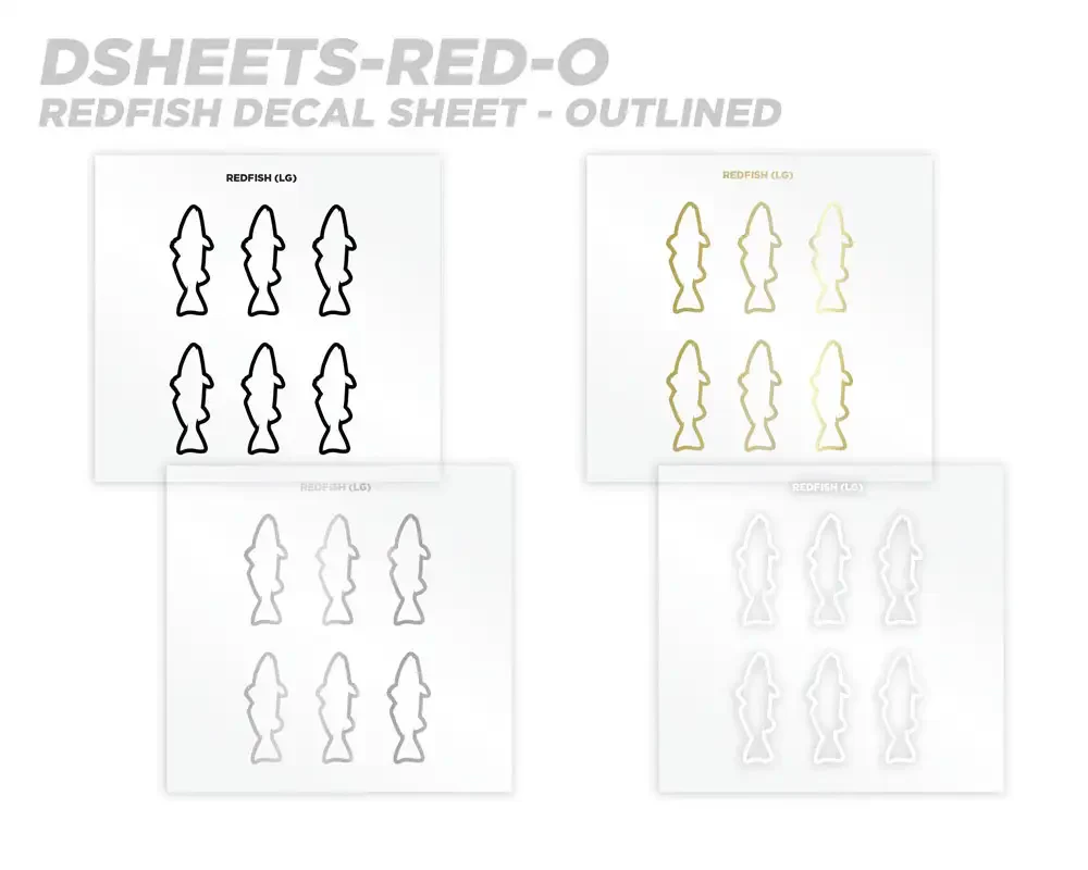Mud Hole Redfish Silhouette Rod Decals - Peel & Stick - Image 6